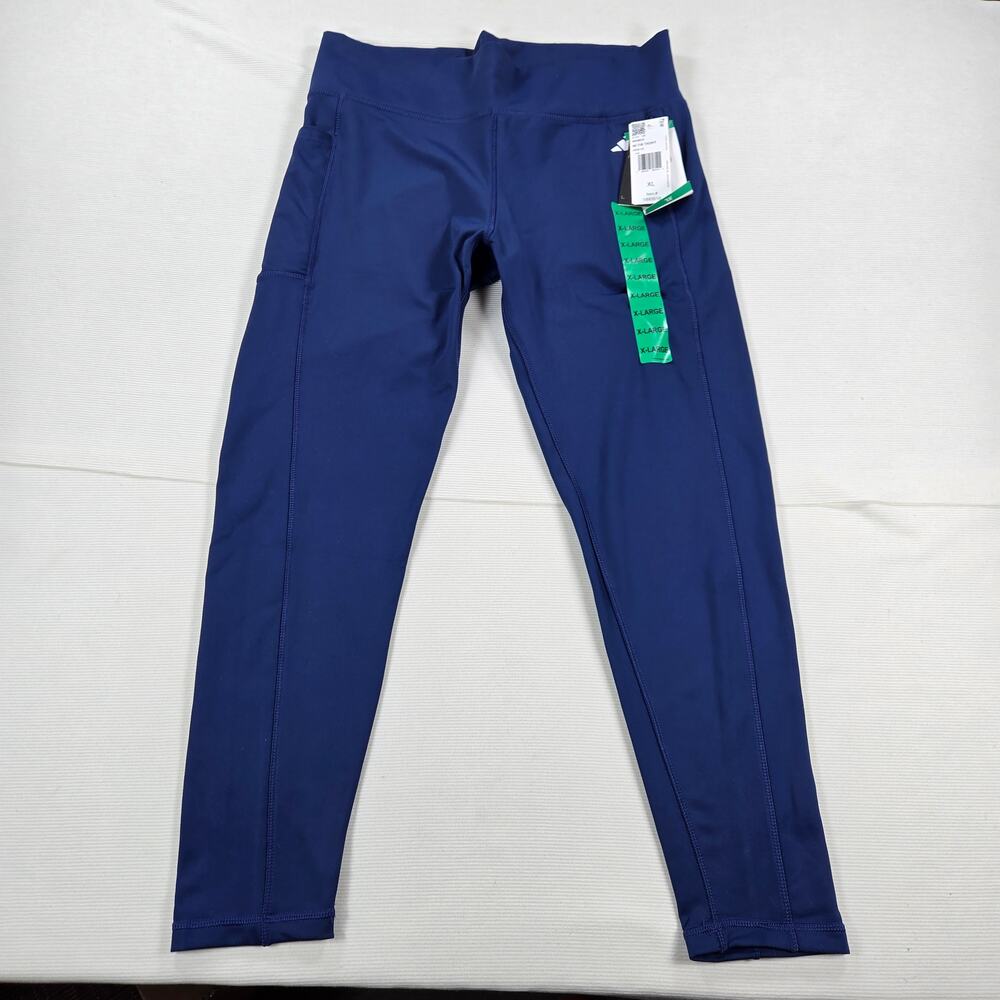 NWT Adidas High Rise Tight 7/8 Navy‎ Blue Athletic Leggings Women's Size XL